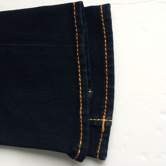 True Religion Stealth Stella Jeans Sz 26 Twisted Seams Slim Leg Dark Low Rise - Picture 9 of 12